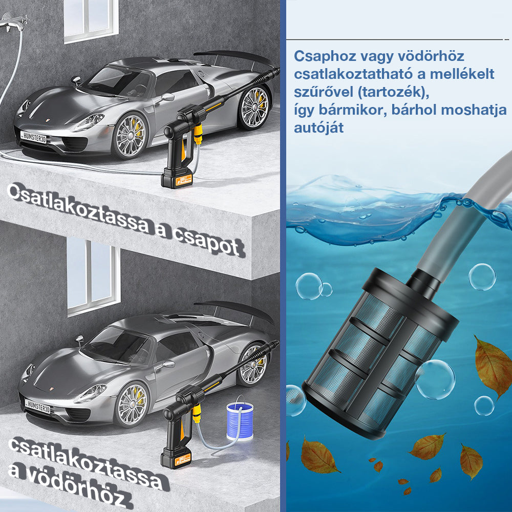 Dollcini Akkus Magasnyomású Mosó Szett – 40 Bar, 400W, Fekete