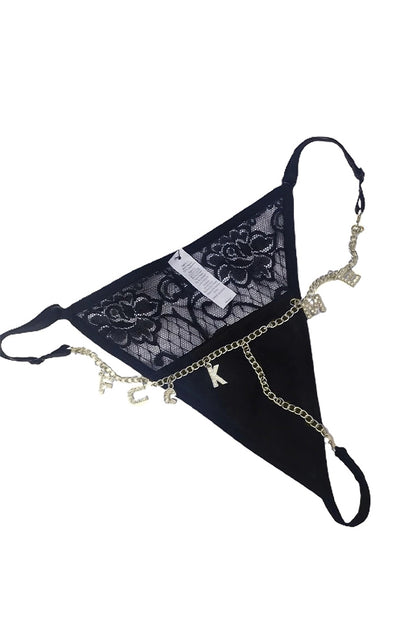 Dollcini Szexi Csipke Fehérnemű Szett – Láncos Tangával, Különleges Alkalmakra