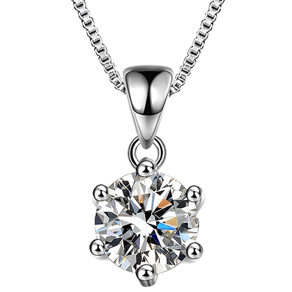 Dollcini Moissanit Nyaklánc – 3 Karátos, 925 Ezüst Pasziánsz Medál Nőknek