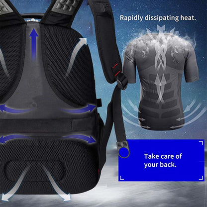 Dollcini Uniszex Laptop Hátizsák – Vízálló Utazóhátizsák, USB Töltőporttal, Fekete