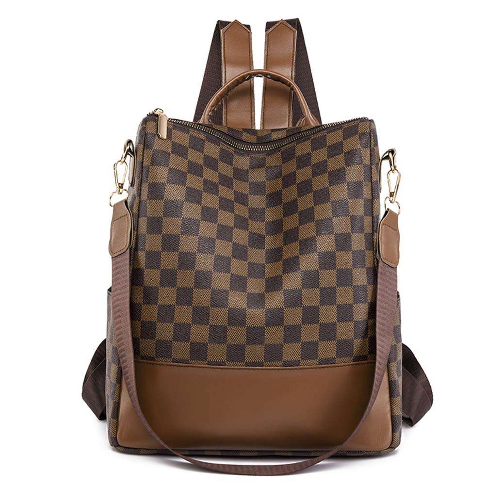 Dollcini, divatos nõi kockás hátizsák, mûbõr táska, utazás/munka/napi