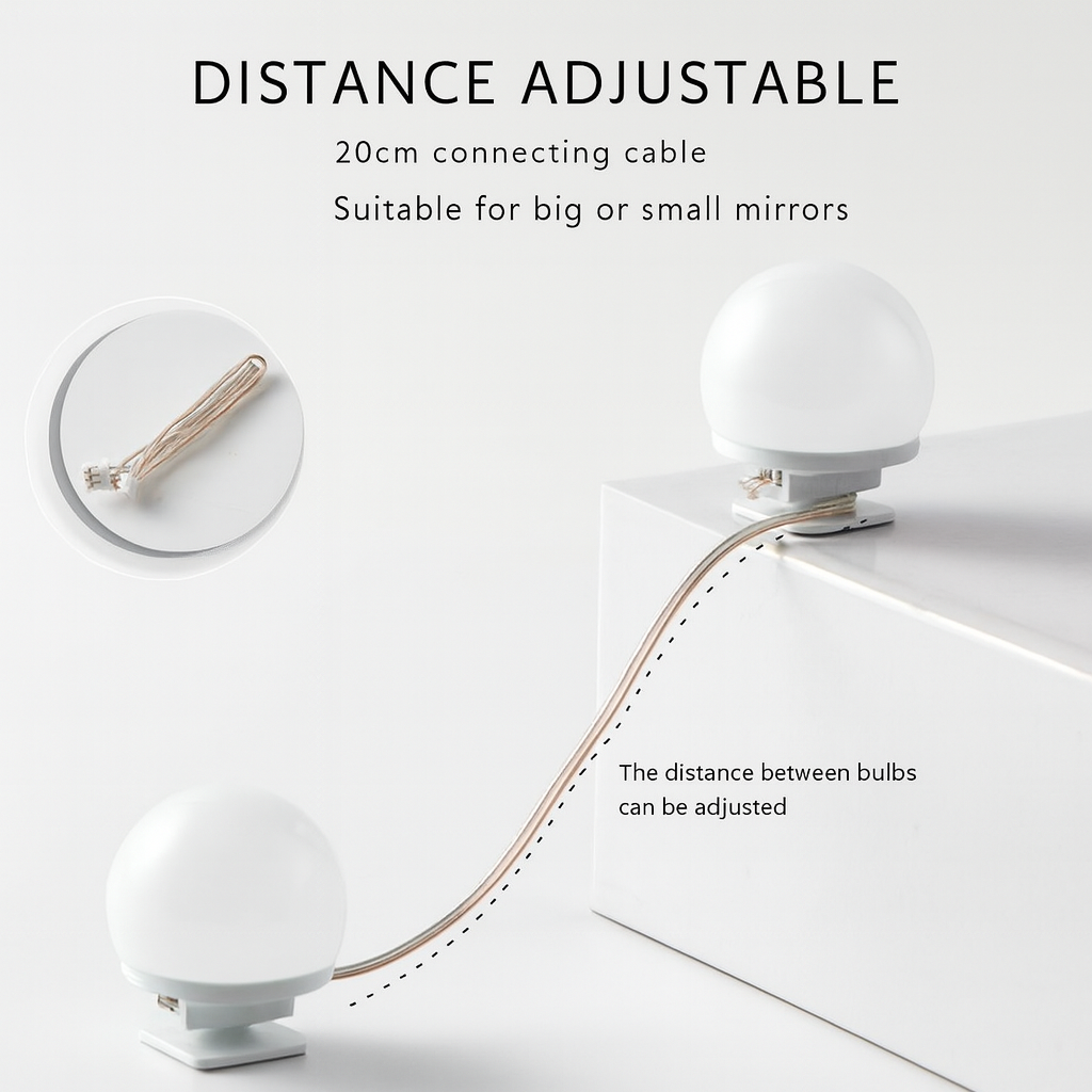 Dollcini Otthon Hollywoodi LED Sminklámpa – 10 Izzós, Tükörre