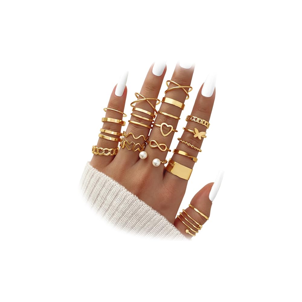 Dollcini 33 Részes Ékszerszett – Elegáns Arany Fülbevalók és Gyűrűk