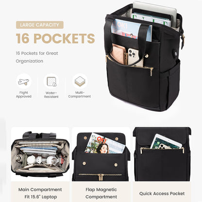 Dollcini Női Laptop Hátizsák – Vízálló Utazóhátizsák, USB Porttal, 2 Részes