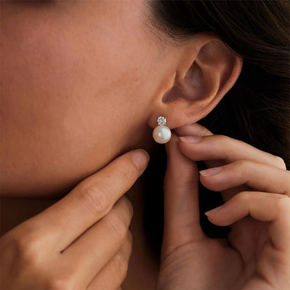 Dollcini Elegance Pearl Fülbevalók – Klasszikus és Gyémántos Gyöngy Fülbevaló