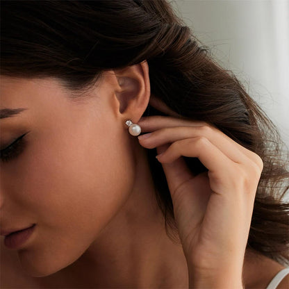 Dollcini Elegance Pearl Fülbevalók – Klasszikus és Gyémántos Gyöngy Fülbevaló