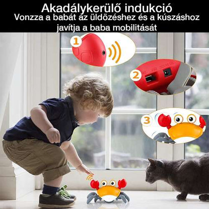 Dollcini Interaktív Rák Babajáték – Zenélő, LED-fényes Készségfejlesztő