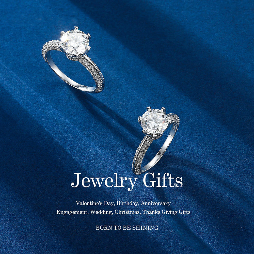 Dollcini Moissanit Eljegyzési Gyűrű – Állítható, 925 Ezüst, Díszdobozzal