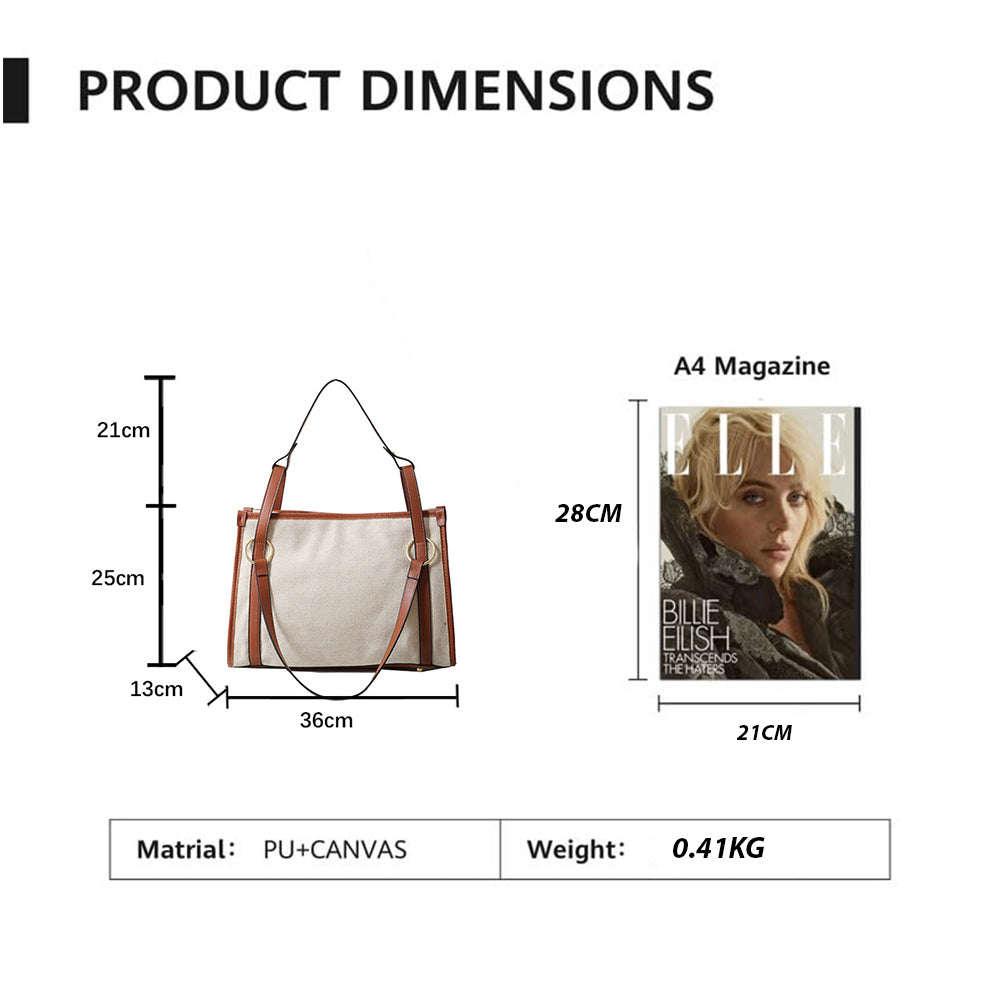 Dollcini Női Vászon Hordtáska – Alkalmi Cipzáras Válltáska Utazáshoz