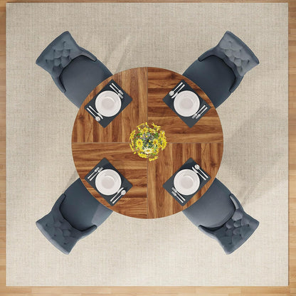 Dollcini Otthon Modern Kerek Étkezőasztal Dió Színben, 120 cm