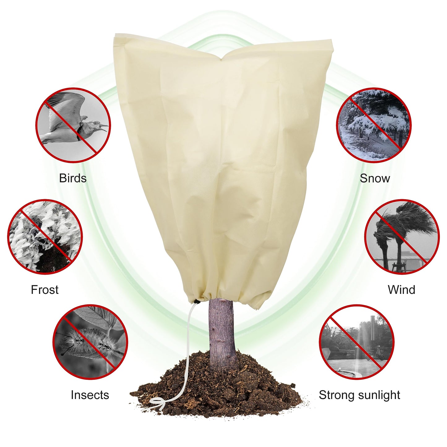 Dollcini Otthon Fagyvédő Növényzsák – Vastagított, Szélálló, Fehér