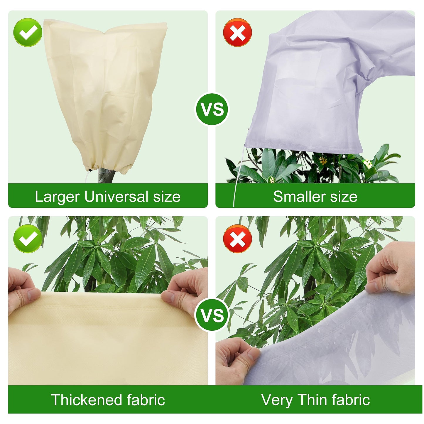 Dollcini Otthon Fagyvédő Növényzsák – Vastagított, Szélálló, Fehér