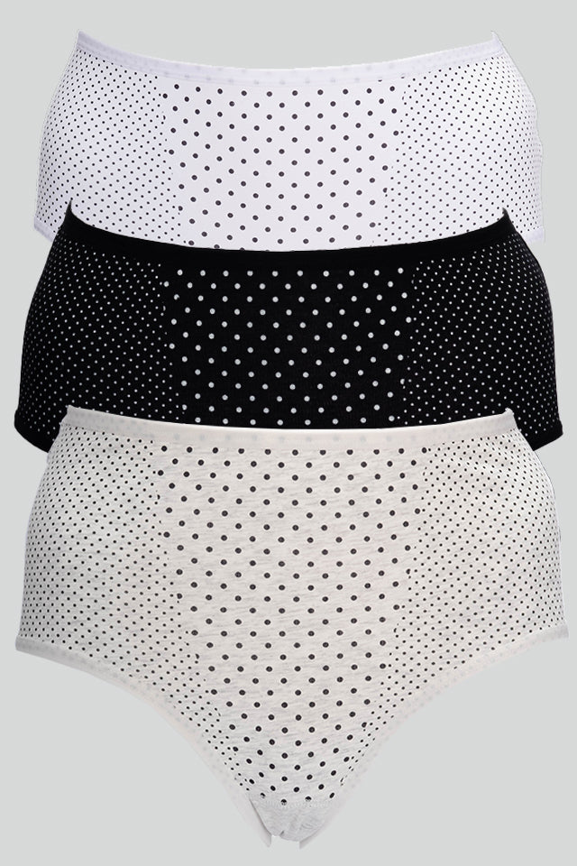 Dollcini Magas Derekú, Női Menstruációs Bugyi Szett - 95% Pamut, Szivárgásmentes, 3 db-os Csomag