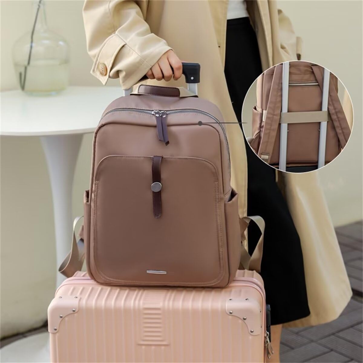 Dollcini Vízálló Női Nylon Hátizsák – Könnyű és Tágas, Laptoptartóval