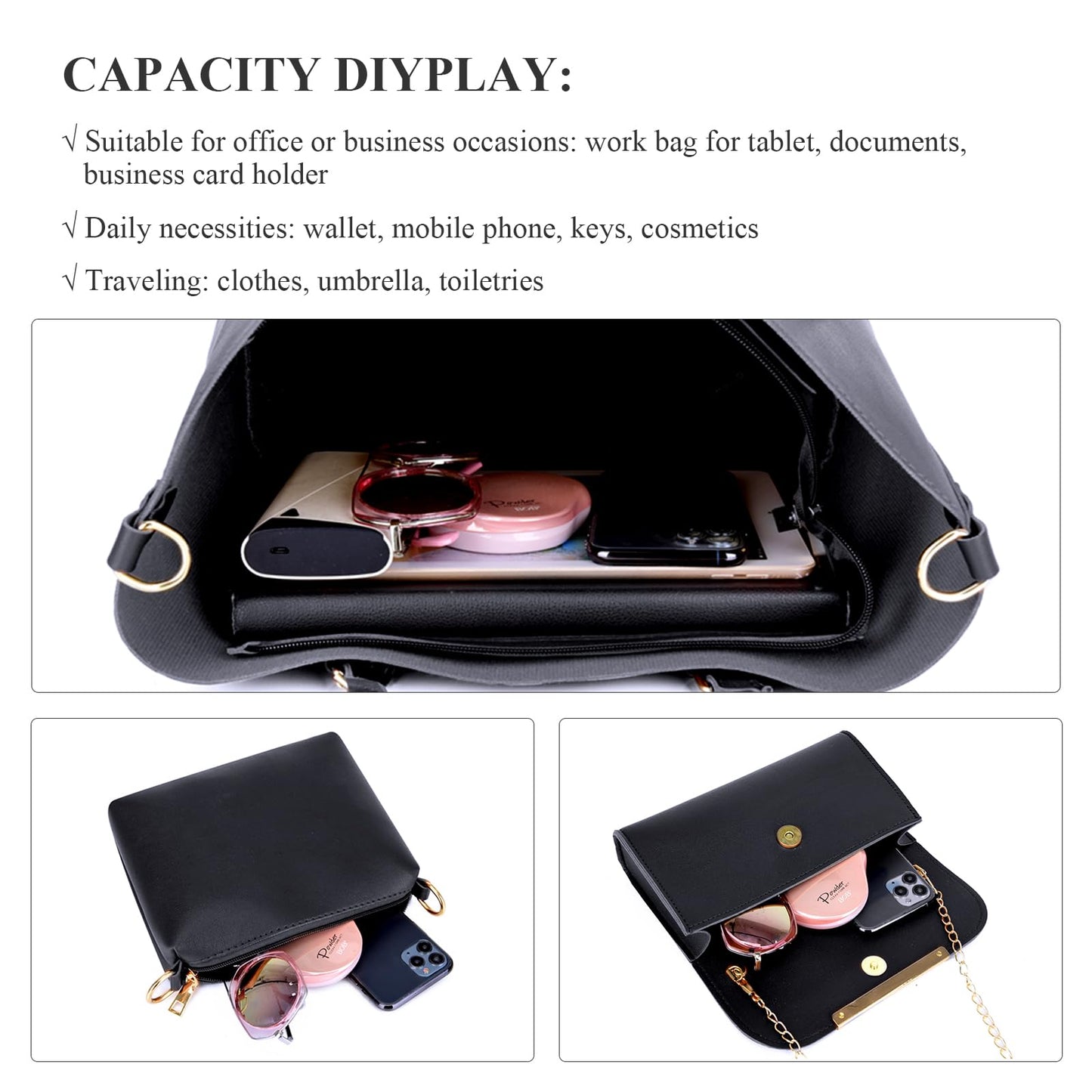 Dollcini Elegáns Női Kézitáska – 3 Részes Műbőr Szett