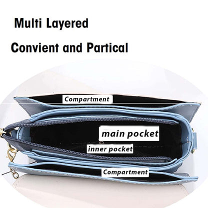 Dollcini Stílusos Női Műbőr Crossbody Táska – Kompakt, Kék