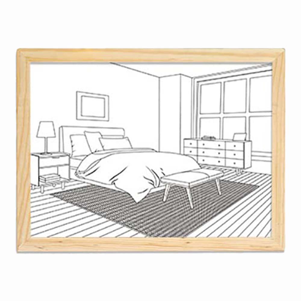 Dollcini Otthon LED Világító Falikép – USB-s, Fa Keretes Dekor