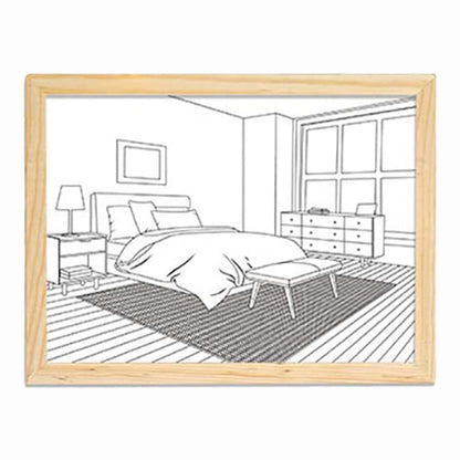 Dollcini Otthon LED Világító Falikép – USB-s, Fa Keretes Dekor