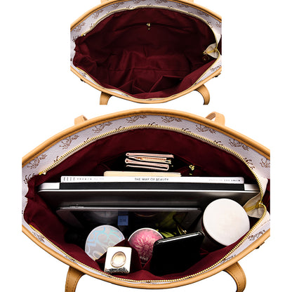 Dollcini Mintás Női Műbőr Tote Táska – Lovas Motívummal, Fehér