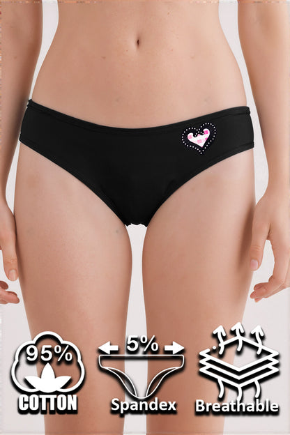 Dollcini, Klasszikus női bugyi,95% Pamut + Spandex-Többszínű, 6 db-os Csomag,82322