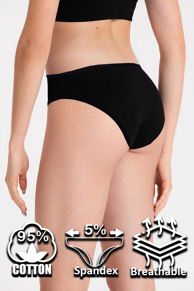 Dollcini, Klasszikus női bugyi,95% Pamut + Spandex-Többszínű, 6 db-os Csomag,82322