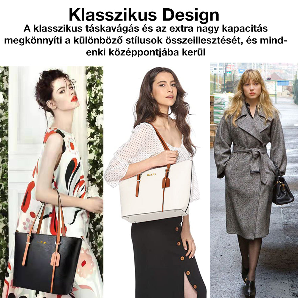 Dollcini Klasszikus Női Kézitáska – Vízálló Műbőr Válltáska